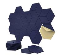 Soundproof Wall Panels 12Pack Self-adhesive Acoustic Panel Y-Lined Sound Proof Wall Panels for Home Offices Studio 30x26x0.9cm(Dark blue)