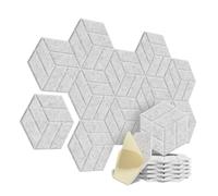 Soundproof Wall Panels 12Pack Self-adhesive Acoustic Panels Hexagon Design Soundproof Solid Figure Wall Sound Absorb Noise Proofing(Silver Gray)