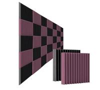 Soundproof Wall Panels 50Pcs Studio Acoustic Foam Panel Soundproof Wall Noise Protective Sound Absorption Treatment Room 12" X12"X1"(Black Purple)