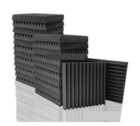Soundproof Wall Panels 6-24 Pack Studio Acoustic Foam Music Soundproof Sheet Noise Sound-Absorbing Room Isolation Door Wall Panel(Black,5cm Thick,24 Pcs)