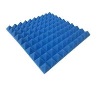Soundproof Wall Panels 6Pack 50x50x5cm Studio Pyramid Acoustic Foam Polyurethane Soundproof Sound Absorption Noise Insulation Treatment Panels(Blue)