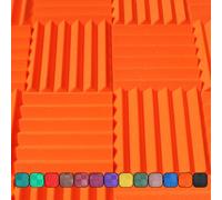 Soundproofing Acoustic Studio Foam - Orange Color - Wedge Style Panels 12”x12”x2” Tiles - 4 Pack