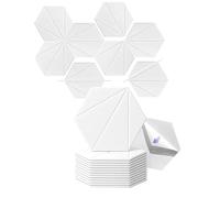 Soundproofing Panels 12 Pack Hexagonal Self-adhesive Acoustic Panels Sound Proof Foam Panels High Density to Absorb Noise Eliminate Echoes(White)
