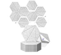 Soundproofing Panels 12 Pack Hexagonal Self-adhesive Acoustic Panels Sound Proof Foam Panels High Density to Absorb Noise Eliminate Echoes(Silver gray)