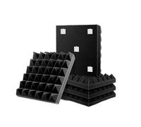 Soundproofing Panels Acoustic Foam Panels 12/24-Pcs Pyramid 6-Tower Design Soundproofing Foam Ideal for Music Studios Noise Reduction & Soundproofing(Black,24 Pcs)