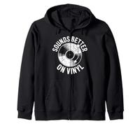 Sounds Better On Vinyl Record Player Audiophile Zip Hoodie