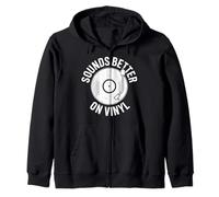 Sounds Better On Vinyl Record Player Audiophile Zip Hoodie
