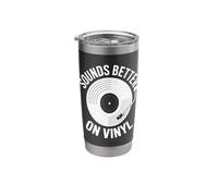 Sounds Better On Vinyl Record Player Retro Graphic Stainless Steel Insulated Tumbler