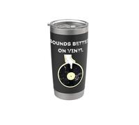 Sounds Better On Vinyl Retro LP EP DJ Record Player Stainless Steel Insulated Tumbler