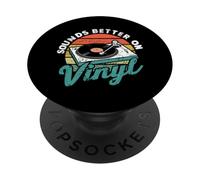 Sounds Better On Vinyl Retro Music Lover Vinyl Collector PopSockets Adhesive PopGrip