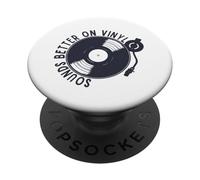 Sounds Better On Vinyl Retro Music Lover Vinyl Collector PopSockets Adhesive PopGrip