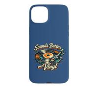 "Sounds Better on Vinyl" Retro Vintage Record Collector Fun Case for iPhone 15 Plus