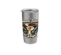 Sounds Better on Vinyl Retro Vintage Record Collector Fun Stainless Steel Insulated Tumbler