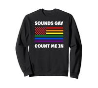 Sounds Gay Count Me In Rainbow Color American Flag Gay Pride Sweatshirt