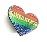 Sounds Gay Im In Glitter Rainbow LGBT Pride Love Heart Metal Enamel Pin Badge