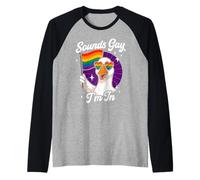 Sounds Gay I'm In Goose Pride Rainbow Queer LGBTQ Raglan Baseball Tee