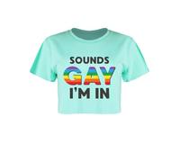 Sounds Gay I'm in Mint Green Boxy Crop Top