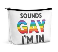 Sounds Gay I'm in Travel Makeup Bag for Women Cosmetic Organizer Toiletry Storage Case