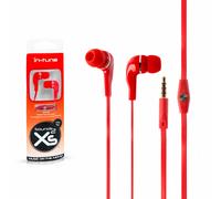 Sounds XS20 Music on the Move Earbuds with Slim Microphone with Mic, Red