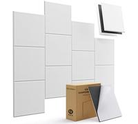 Soundsbay Soundproofing Panels, 12 Pack Mass Loaded Vinyl Sound Proof Barrier Acoustic Panels Self-Adhesive, 12''X12''X0.4'' MLV Insulation Sheet, Anti Vibration Deadening Soundproofing Material