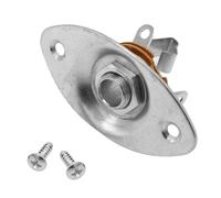 Soundspire 1/4" Guitar Input Jack, 6.35mm Oval Jack Plate for Mono Electric Guitar (Silver)