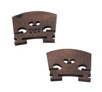Soundspire 2-Pack 4/4 Violin Bridge, Grade-A Maple with G-D-A-E Pre-Slotted U-Groove (Professional String Spacing & Acoustics), Black