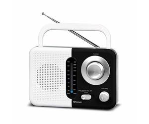 Soundz Portable Am/fm Bluetooth Radio White/black - Ac/dc Job Site Stereo With Usb & Sd Port