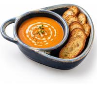 Soup and Sandwich Bowl, Ceramic Plate Combo with Bread Holder | Anti-Soggy Design, Easy to Clean, Durable Ceramic, Home and Restaurant, Bread Holder Included