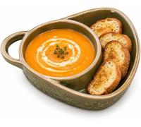 Soup and Sandwich Bowl, Ceramic Plate Combo with Bread Holder | Anti-Soggy Design, Easy to Clean, Durable Ceramic, Home and Restaurant, Bread Holder Included