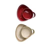 Soup and Side Bowl Plate Ceramic, Chip and Dip Divided Bowls, Anti-Soggy Cereal Bowl Bread Dipping Bowls Plates for Salad Breakfast, and Sandwich Ideal for Home and Restaurant (Red+White)