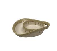 Soup and Side Bowl Plate Ceramic, Chip and Dip Divided Bowls, Anti-Soggy Cereal Bowl Bread Dipping Bowls Plates for Salad Breakfast, and Sandwich Ideal for Home and Restaurant (White)
