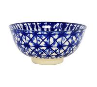 Soup Bowl Stoneware Crisscross Blue White 15Cm Stew Cereal Ramen Bowl Decorative
