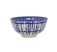 Soup Bowl Stoneware Vertical Blue Lines 15Cm Broth Ramen Cereal Bowl Decorative