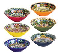 Soup Bowls, Ceramic Soup Plates Set of 6, Large Salad Serving Bowls - 30 Oz, Bowls Set for Soup / Ramen/Salad, Dishwasher and Microwave Safe