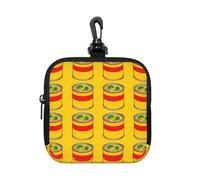 Soup can Small Waterproof Zipper Pouch-Neoprene Storage Bag for Earbuds, Keychain Clip Case