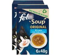Soup Cat Food Fish Selection 6 x 48g x Pack of 2 - Add Some Delicious Variety to Your Cat’s Day With the Irresistible Soup Recipy, the Perfect Complement to His Diet