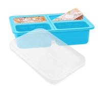 Soup Cubes Freezer Tray - Long Lasting Odor-Proof Tool for Home | Silicone Portion Control Container with Steel Rim & Measurement Lines for Family, Friends and Cooking