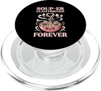 Soup-er Clam Friends Forever Cute Cartoon Bowl Kawai Cuisine PopSockets PopGrip for MagSafe