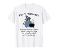 Soup is Witchcraft, Cute Raccoon Witch Stirring Cauldron T-Shirt