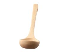 Soup Ladle, Cooking Kitchen Scoop Wooden Long Handle Soup Spoon with Hanging Hook, Wooden Rice Paddle Porridge Sauce Serving Spoon(Natural)