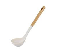 Soup Ladle Non-Stick Silicone Ladle Deep Spoon Ladle Wooden Handle Soup Spoon Heat Resistant Kitchen Cooking Spoon Serving Scoop for Sauce Stew