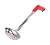Soup Ladle Stainless Steel Professional Kitchen Tool with Curved Handle for Home Cooking and Restaurant Use Durable Ergonomic Design Plastic Grip (80ML)