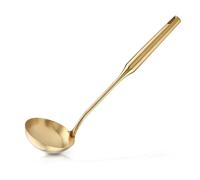 Soup Ladle,Stainless Steel Sauce Ladle,13×3.6×1.2inch,Oil Soup Spoon Canning Serving Spoon Gold Gravy Serving Spoon for Stew Cooking