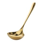 Soup Ladle, Stainless Steel Skimmer Spoon Kitchen Gold Ladle with Long Handle for Soups Sauces, 8in