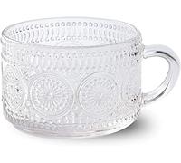 Soup Mugs Cups with Handle, Soup Cup with Handle 500ml,Cute Breakfast Bowls for Coffee,Dessert,Glass Microwave Safe-Transparent-B-13x10x7cm,500ml (Color : Transparenta, Size : 5 (Color : Transparenta