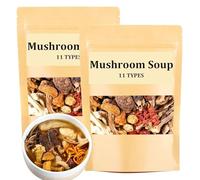 Soup Package Of 11 Types Of Mushrooms, Dry Abalone Nutritious, Mushroom Soup Bag, Mushroom Soup Packets, Nutritious Mushroom and Herb Soup Set, Everyday Nourishing Liver Herb Soup, 45g/Bag (2 Pcs)
