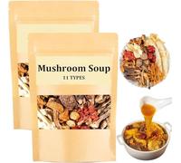 Soup Package of 11 Types of Mushrooms - Dry Abalone Nutritious, Nutritious Mushroom and Herb Soup Set, Everyday Nourishing Liver Herb Soup, 45g/Bag (2 Bag)
