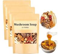 Soup Package of 11 Types of Mushrooms - Dry Abalone Nutritious, Nutritious Mushroom and Herb Soup Set, Everyday Nourishing Liver Herb Soup, 45g/Bag (3 Bag)