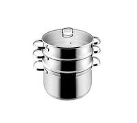 Soup Pot 24cm Stainless Steel Double Steamer Stew Multi Combination Cooker Gas Apply Thickening stew Pot Noodle pan Home Pot Perfect for Breakfast Frying Pan