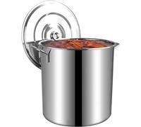 Soup Pot Stainless Steel Soup Bucket, Cooking Pot Large Commercial Cookware Sauce Pot with Lid,-10L